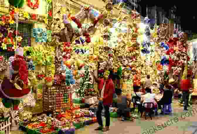A Bustling Christmas Market In Leonzio, Filled With Stalls Selling Traditional Crafts And Food Differences: Christmas Activity Leonzio