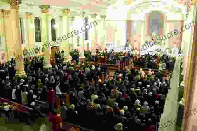 A Congregation Attending A Midnight Mass Service In Leonzio Differences: Christmas Activity Leonzio