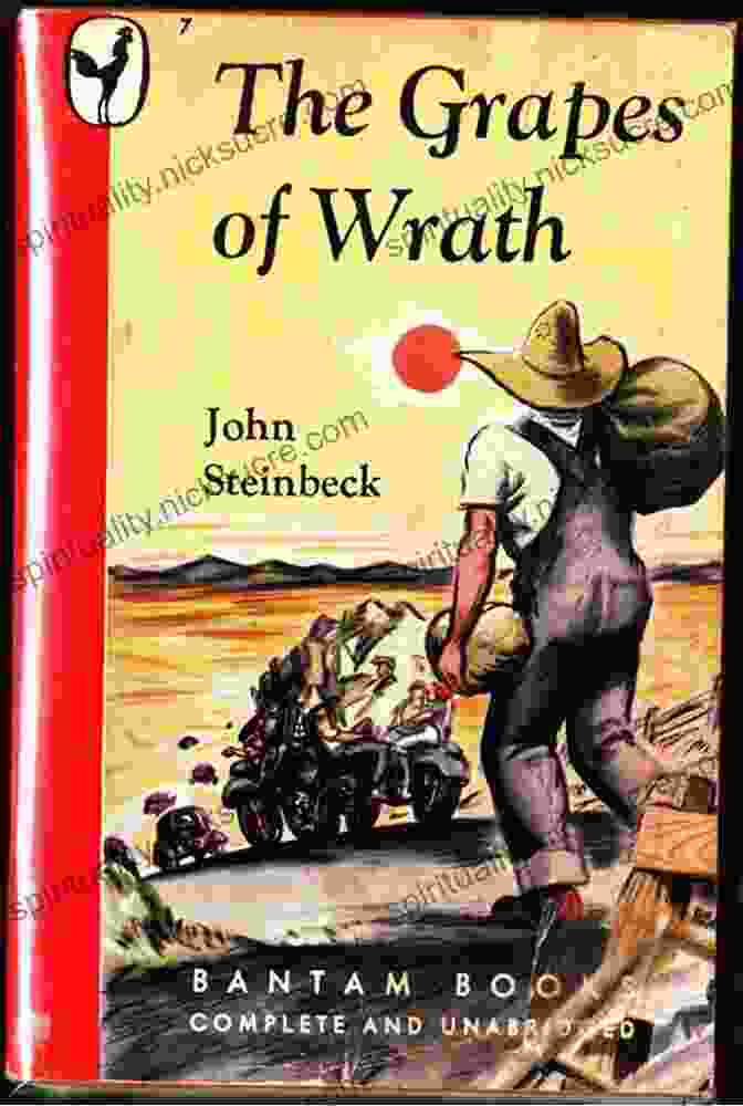 A Weathered Copy Of The Grapes Of Wrath By John Steinbeck, With A Worn Brown Cover And Faded Lettering. The Grapes Of Wrath John Steinbeck