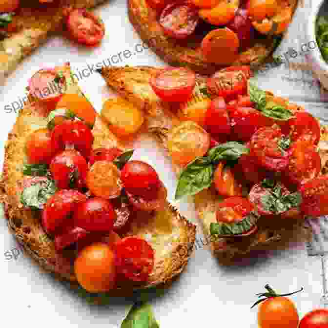 Crispy Bruschetta Slices Topped With A Vibrant Medley Of Roasted Red Peppers And Creamy Goat Cheese, Drizzled With A Herbaceous Olive Oil Recipes To Try In The Locke Key Game: Delish Ways To Unlock The Door To Your Heart