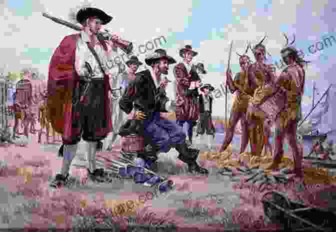 European Settlers Arriving On The Shores Of New England, Marking The Beginning Of Interactions And Conflicts With The Indigenous Native American Tribes. Indian New England Before The Mayflower