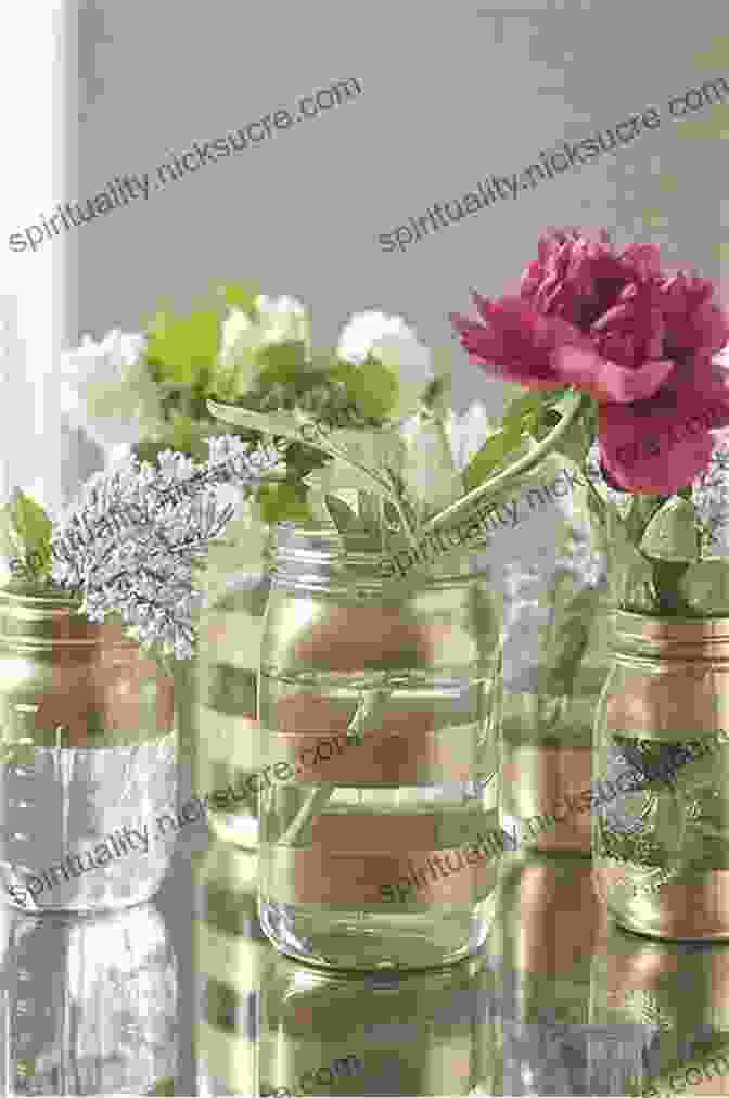 Glass Jars Painted And Decorated As Flower Vases. Handmade Home: Simple Ways To Repurpose Old Materials Into New Family Treasures